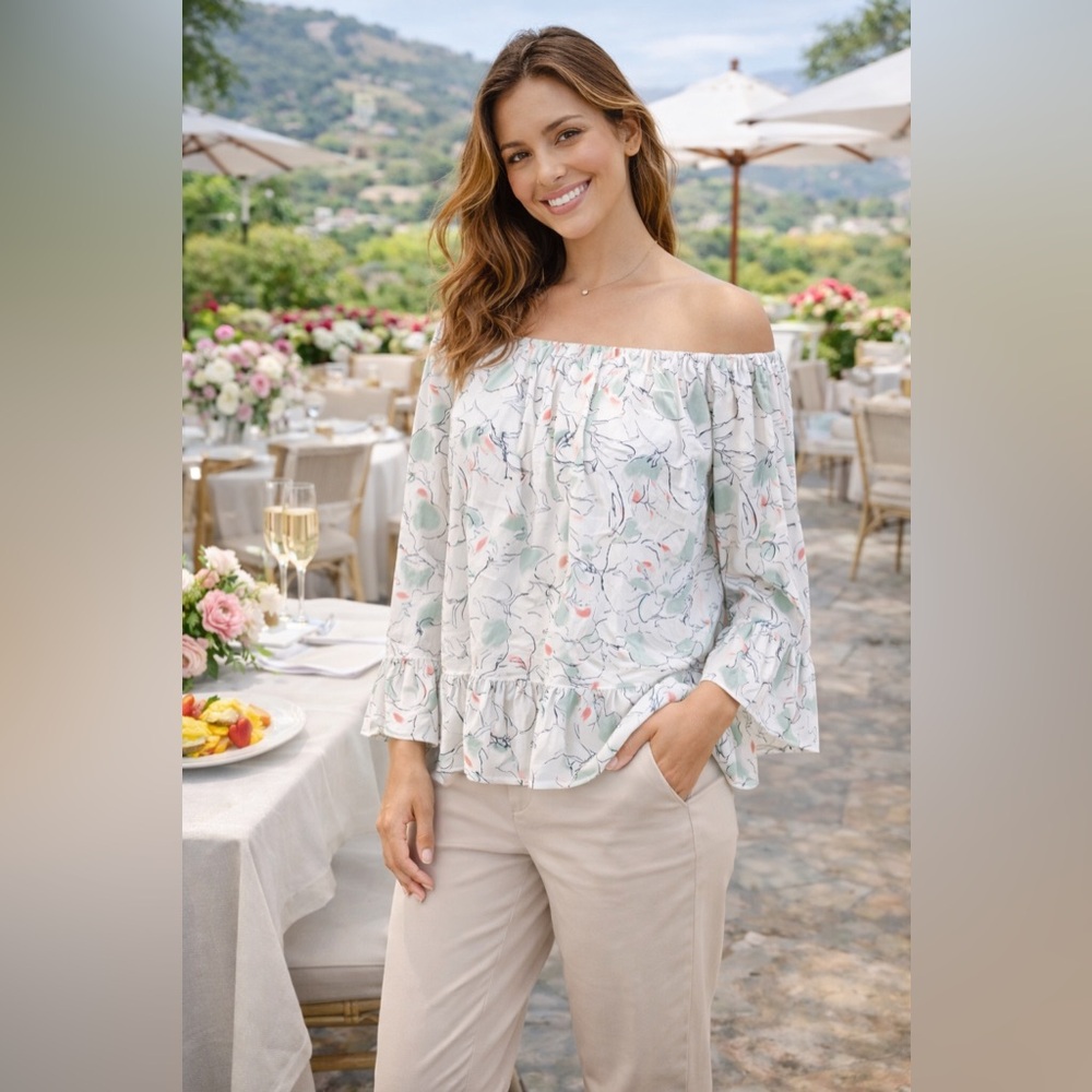 SANCTUARY Julia Off-the-Shoulder Floral Peplum Top